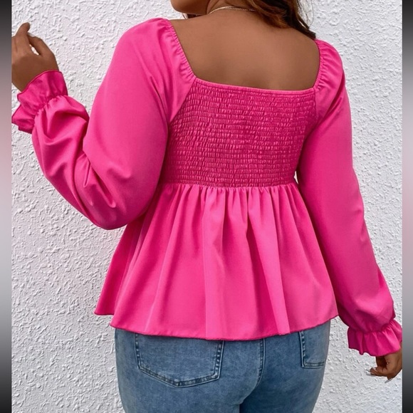 Boho sweetheart neck knot front peplum blouse - Picture 5 of 16